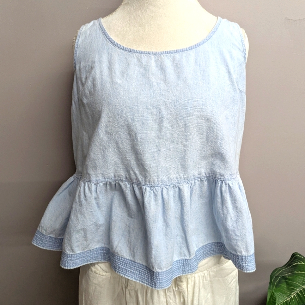 5/$25 LEVI :: Light Chambray BabyDoll Tank